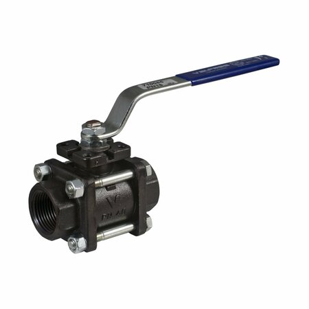 BONOMI NORTH AMERICA 1-1/2in FULL PORT 3-PIECE CARBON STEEL BALL VALVE FOR STEAM W/ NPT THREADS 710085-1-1/2